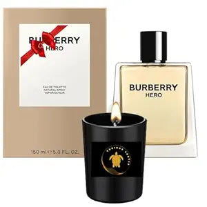 Bundle with Hero Cologne For Men Eau de Toilette Spray and Scented Candle - Hero perfume for men 150 ml Greate Value