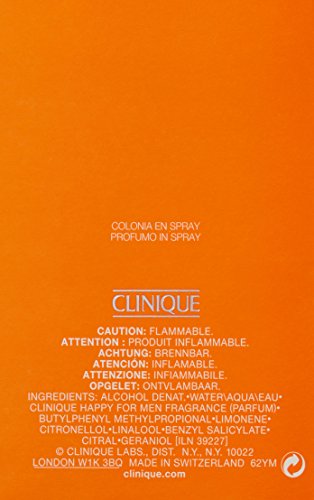 Clinique Happy for Men Eau de Toilette Spray, 3.4 Ounce